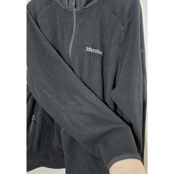 Marmot Polartec Fleece Jacket XL Mens Full Zip Black Outdoors Hiking Camping - Picture 12 of 16